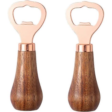 Ouvre-bouteille en acier inoxydable avec manche en bois, ustensile de cuisine, roses pour anniversaire de mariage (1/5)