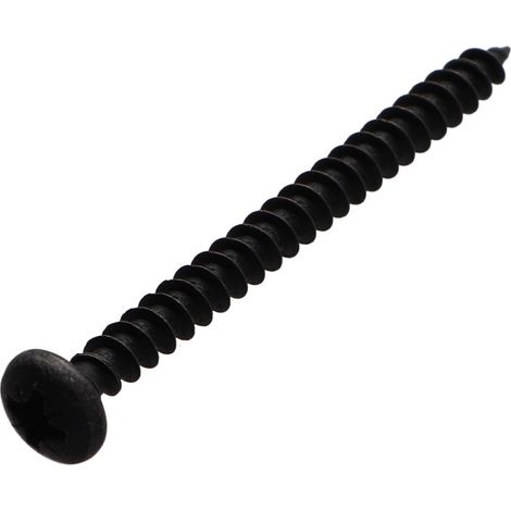 VBA Vis bois agglo Tête ronde TR Pozi N°2 5X60 Acier zingué nickel noir renforcE - Haute tenue à la corrosion-1 pièce (1/5)