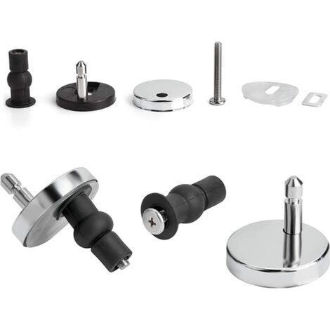 1 Paire Fixations pour abattant de toilettes, Acier inoxydable, Vis universelles, Rondelles en caoutchouc, Pour salle de bain (1/5)