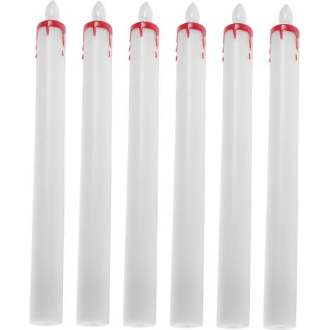 6pièces Bougies Décoratives Électroniques Bougies à Pile sans Flamme pour (1/5)