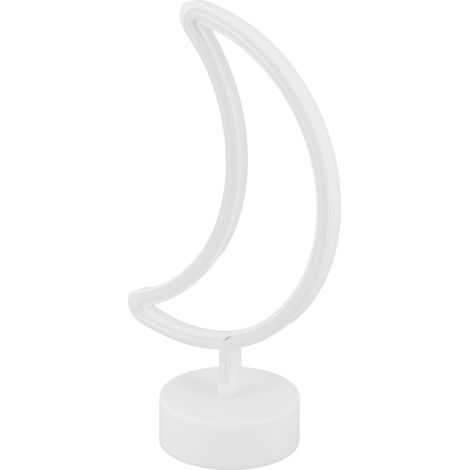 Neon-Mondlicht, halbmondförmiges LED-Schild mit Sockel, Schlafzimmerdekoration, Geburtstagsfeier, Geschenk, USB- oder batteriebetrieben (1/5)