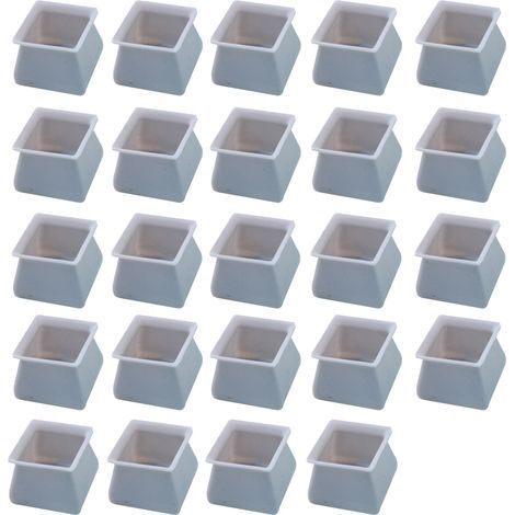Set mit 24 quadratischen Silikongleitern für Tisch- und Stuhlbeine – Grau (1/5)