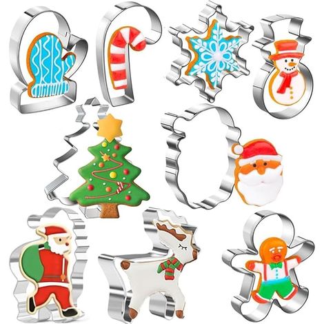 Set di 9 formine per biscotti natalizi in acciaio inossidabile a forma di omino di pan di zenzero (1/3)