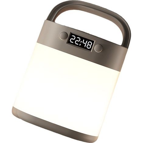 Baby-Nachtlicht, tragbare LED-Tischlampe mit digitaler Zeitanzeige, warmweißem Licht, Griff, Helligkeitsregelung per Berührung, tragbar, geeignet für Camping, Outdoor-Aktivitäten und Babyfütterung.