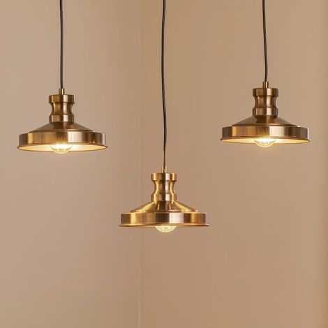 [GEBRAUCHT] B-Ware Berceste Hängelampe Pendelleuchte Lampe 3 Flammig Altmessingfarben E27