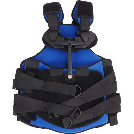 Support lombaire noir, corset thoracique réglable, maintien dorsal sûr et confortable, facile à ajuster, orthèse de dos pour soulagement, taille unique, usage quotidien. (1/5)