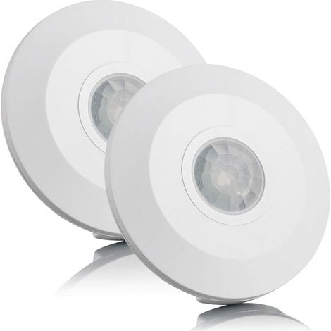 2 pièces Détecteur de Mouvement intérieur, Montage en saillie, programmable, capteur Infrarouge, portée 6m/360°, LED adapté-Fei Yu (1/5)