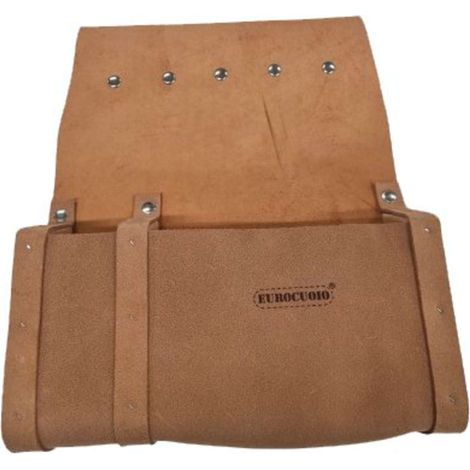 BORSA CARPENTIERE 2 TASCHE + DIVISORI LEGNO - CROSTA BOVINA CM 28X35X7 - 1 pezzo