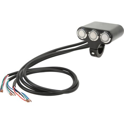 3-Tasten-Lenkerschalter aus Aluminiumlegierung mit automatischer Verriegelung und Rückstellung für die Umrüstung von Motorrädern auf Elektroantrieb (1/5)