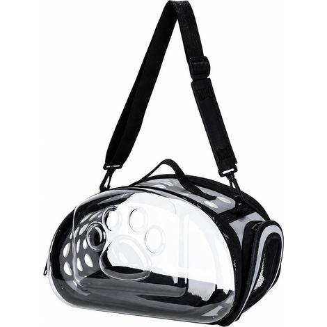 Sac de transport pour chat et chien - Léger et respirant - Sac à main avec bandoulière - Pour voyage, avion, train et voiture - 36x20x22 cm-Gris (1/5)