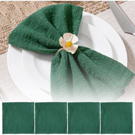6 Pièces Serviettes de Table en Tissu 42x42cm Serviette de Table Vert Sauge (1/5)