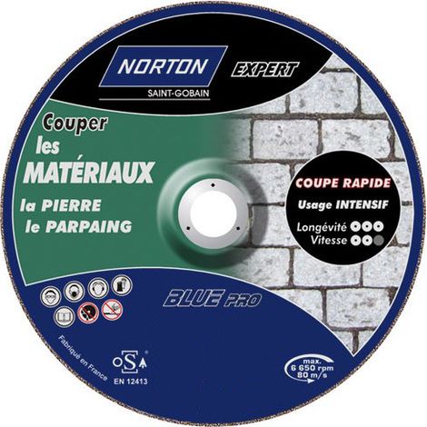 DISQUE DE TRONCONNAGE NORTON EXPERT Ø 230 EPAISSEUR 3 2 POUR MEULEUSE D'ANGLE POUR MATÉRIAUX -66252828494