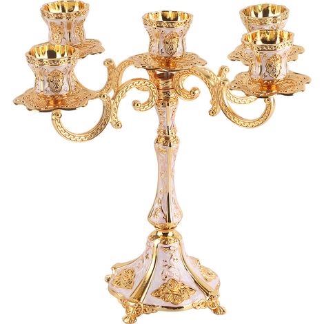 Chandelier Vintage Style European Embossed Candle Holder for Wedding Table Decor (1/5)
