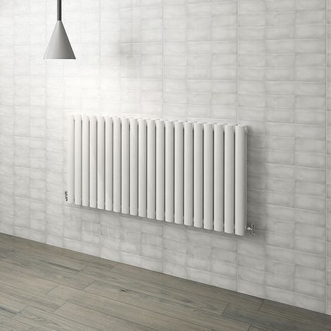 Oval Column Radiator 600x1180mmWhite Horizontal Radiator Double Modern Central Heating Radiators (1/5)
