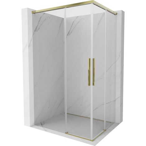 Mexen Rox Duo Duschkabine Schiebe 120 x 75 cm, transparent, gold - 8C2D-120-075-50-00