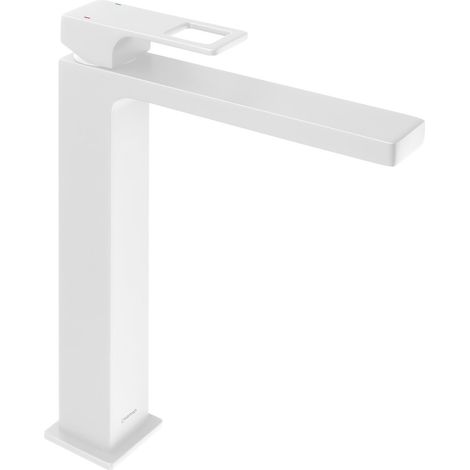 FORATA Mitigeur de lavabo, haut, bec long, blanc mat