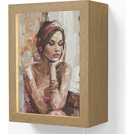APPLIQUE DA PARETE Donna - Sguardo pittorico - Ritratto - Moderno 15x20 cm (1/5)