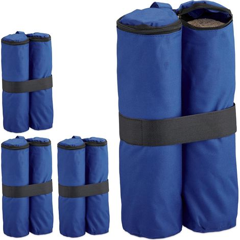 Sandsäcke, 4er-Set, zum Befüllen mit Sand, zur Zeltverankerung, als Gewichte, für Pavillons, blau (1/4)