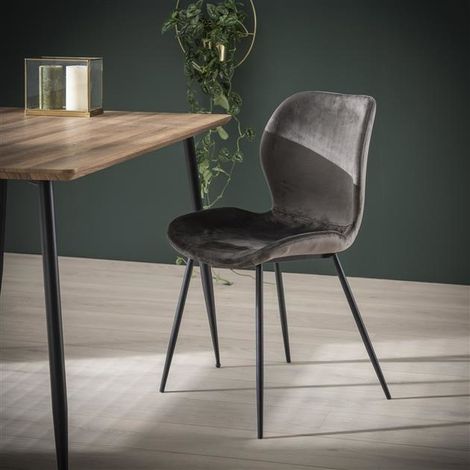Velvet dining chair Golf Anthracite (1/3)