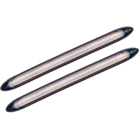 Bremslicht-Blinker-Streifen (2 Stück), 12 V, Tagfahrlicht für Autoscheinwerfer, Weiß/Gelb, 15,5 cm