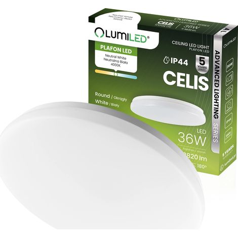 LED-Deckenleuchte, Aufputzmontage, 36 W, 4000 K, CELIS, rund, Schutzart IP44, ALS LUMILED (1/4)