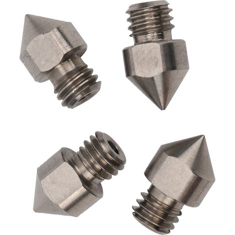 Lot de 4 buses en alliage de titane haute température pour extrudeuse MK8, accessoires pour imprimante 3D, diamètres : 0,2 0,3 0,4 0,5 mm (1/5)