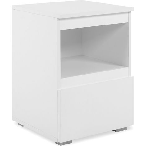 Chevet 1 tiroir 1 niche 40x40x55 cm blanc - MITZ (1/5)