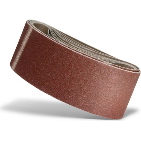 MENZER Red Nastri abrasivi, 457 x 75 mm, p. Levigatrici palmari a nastro, Corindone normale (10 Pz.) G80