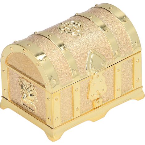Écrin à bijoux vintage en zinc poli, intérieur doux, motifs en relief résistants, format compact pour trésors précieux (1/5)