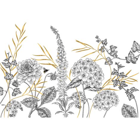 Komar Wandtapete - Bumble Bee - 280 x 400 cm - Vlies Digitaldruck - klassischer Stil