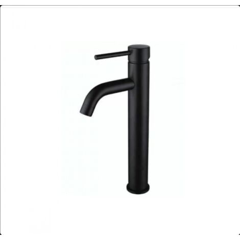 QORVA-Robinet de salle de bain pour lavabo à poser, mitigeur pour évier haut, eau chaude et froide, noir mat (1/5)