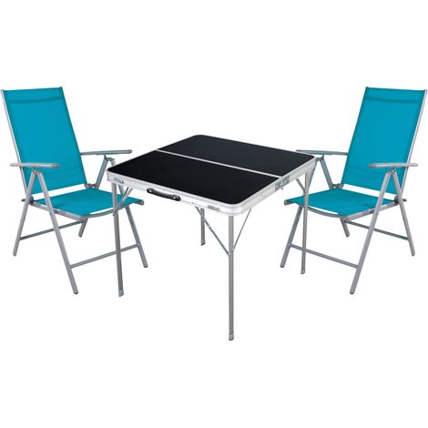 3-teiliges Campingmöbel Set 80x80x70cm schwarz-MMC330883B+2xMMC5000P (1/4)