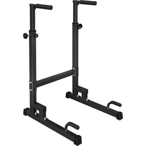 Station de dips réglable en hauteur avec barres antidérapantes et barre de pompe multi-fonctions en acier robuste (1/5)