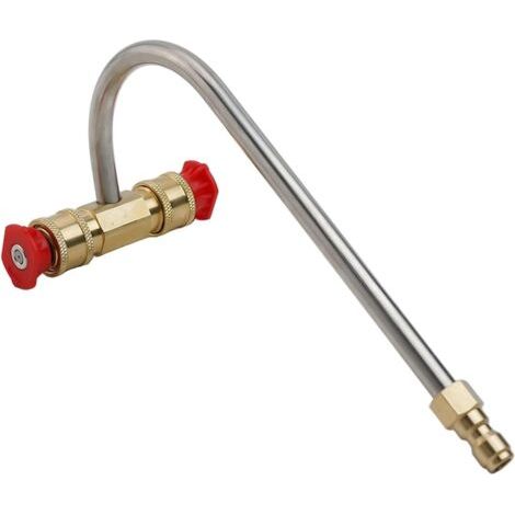Dachrinnenreinigungsaufsatz für Hochdruckreiniger mit 4 Düsenaufsätzen, 6,35-mm-Schnellanschluss, 4000 psi Nenndruck, gefertigt aus Messing und Edelstahl