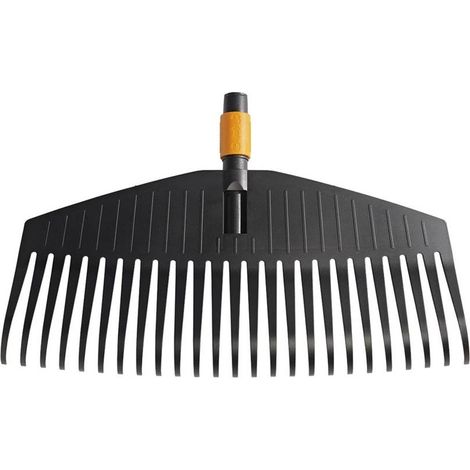Fiskars – Balayette à feuilles QuikFit™ 500mm – 25 dents souples en plastique – Pour ramassage débris et feuilles – Usage professionnel (1/3)