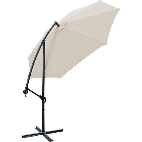 Garden Parasol Sun Shade Patio Banana Cantilever Hanging Umbrella 3m Beige (1/5)