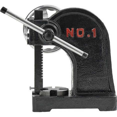Presse à crémaillère manuelle en fonte - 1 tonne - Volant - Hauteur maximale 15 cm - 3 moules inclus (1/5)