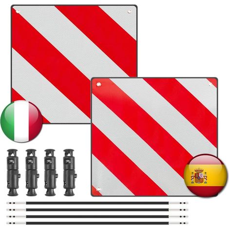 2 en 1 Réflecteur de Signalisation, 50 x 50 cm Panneau Signalisation Porte Velo, Panneau Avertissement Porte-Vélos pour Camping Car, PorteVelo Voiture, Remorque Arrière, Caravane (1/5)