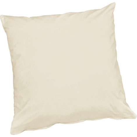 Fodera Cuscino Cotone Lucido 40x40 Cm Cerniera Copricuscino 100% Made In Italy - Beige