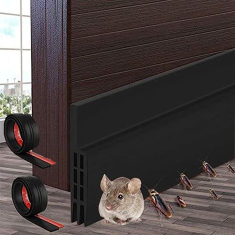 2 Piece Adhesive Draught Excluder for Draughts, Silicone Door Draught Excluder, Noise Proof, Cold Cut Door Draught Excluder for Sound and Thermal Insulation (Black) (1/5)