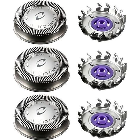 Accessoire rasoir-Têtes de rasage 3 pcs universel double couches Lames de rechange Grille et cutter pour Philips Norelco HQ3 HQ56 (1/3)