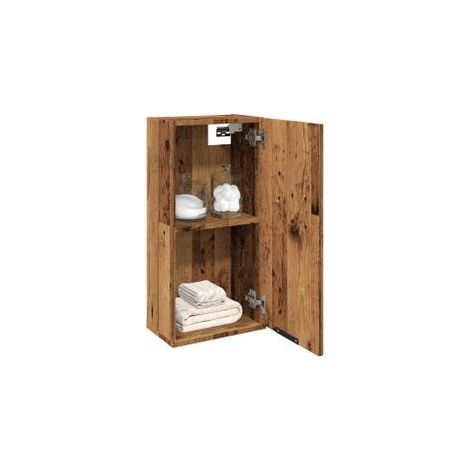 Armoire de salle de bain murale vieux bois 32x20x67 (1/5)