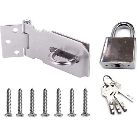 Cadenas à Moraillon en Acier Inoxydable, serrures de porte Loquet à moraillon, Cadenas Moraillon, pour Porte en Bois, Jardin, Fenêtres, Armoires, Garage. (1/5)