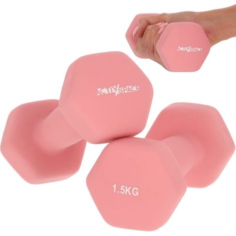 Mancuernas de 2 x 1,5 kg para ejercicios - pesas de neopreno