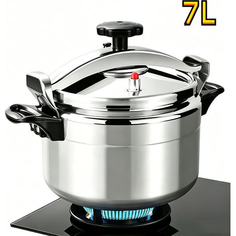 Autocuiseur, autocuiseur en aluminium, Autocuiseur antidéflagrant, Cocotte Minute avec Valve de Sécurité, pour cuisinière à gaz, 7L