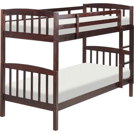 Bunk Bed Pine Wood REVIN 90 x 200 cm (EU Single) Dark Brown (1/5)