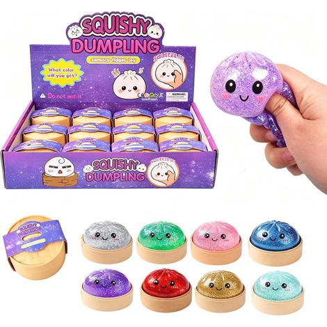 Lot de 12 boulettes anti-stress pailletées, mini boulettes anti-stress améliorées (2026), jouets sensoriels mignons, cadeau idéal pour les fêtes...