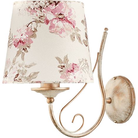 Applique classica ecru fiori rosa 1xE27 15W Jupiter