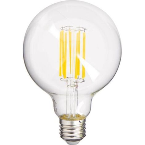 Ampoule LED filament G95 E27 4,9 W (équivalent 75 W) – 1055 lm – lumière chaude 2700 K – classe énergétique A – idéale pour lustres et suspensions (1/5)