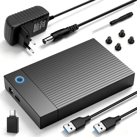 6Gbps Boitier Disque Dur 3.5, Adaptateur SATA USB pour SSD/HDD, Boitier SSD Externe 2.5"/3.5", Lecteur Disque Dur, Station d'accueil pour DisqueDur (1/5)